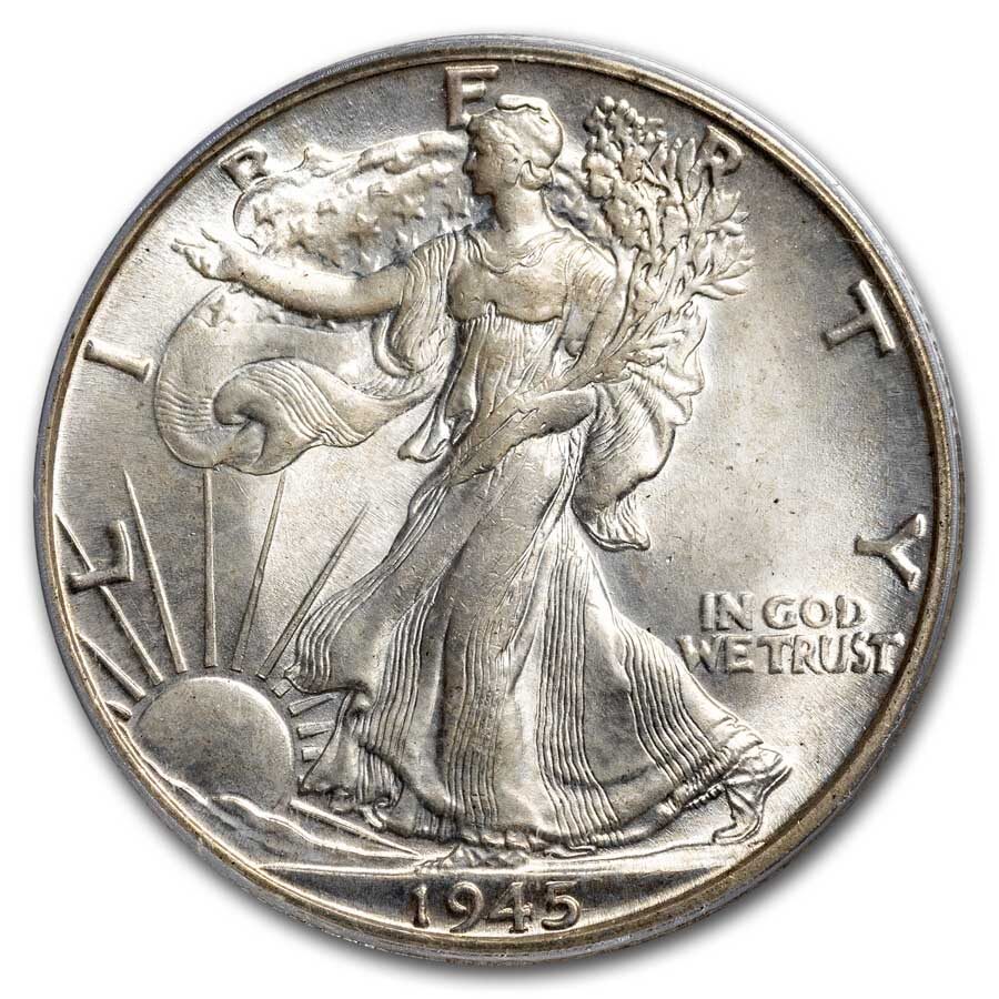 1945-D Walking Liberty Half Dollar MS-63 PCGS