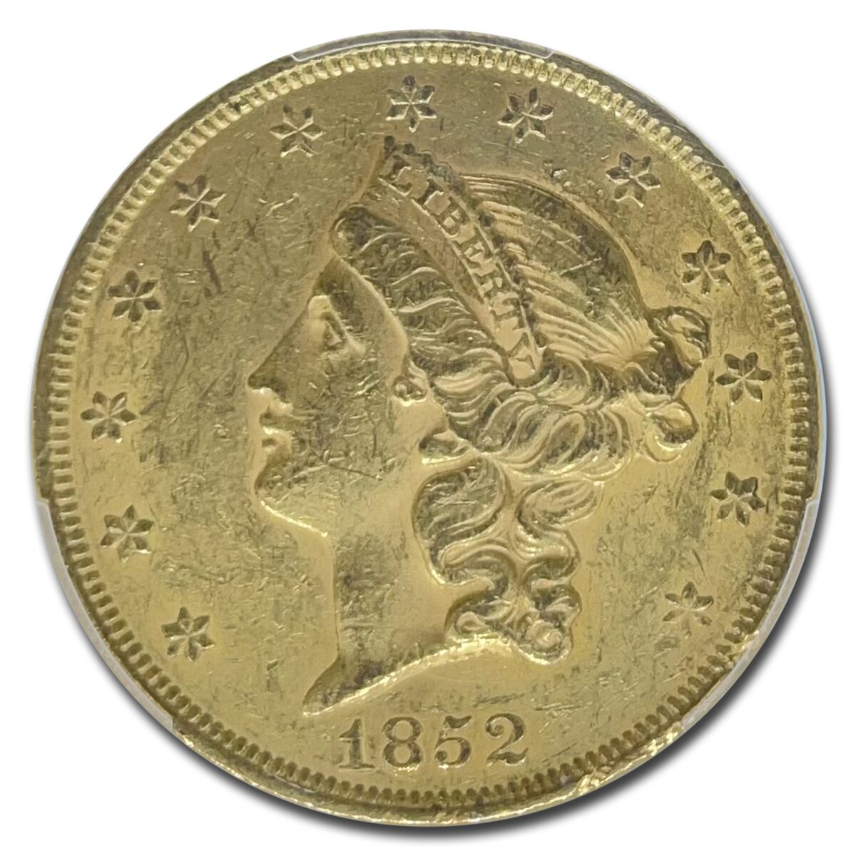 1852 $20 Liberty Gold Double Eagle AU-55 PCGS