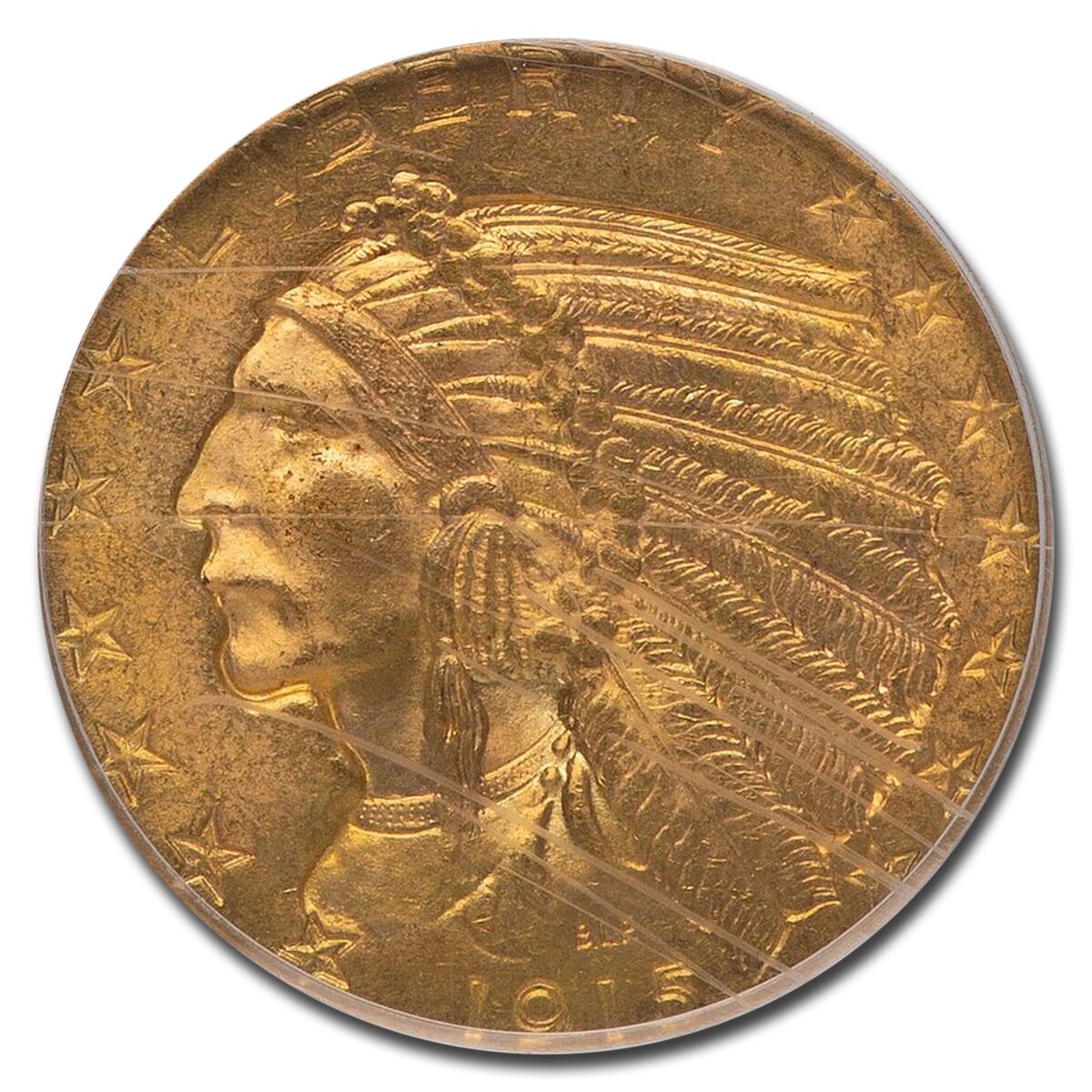 1915 $5 Indian Gold Half Eagle MS-64 PCGS