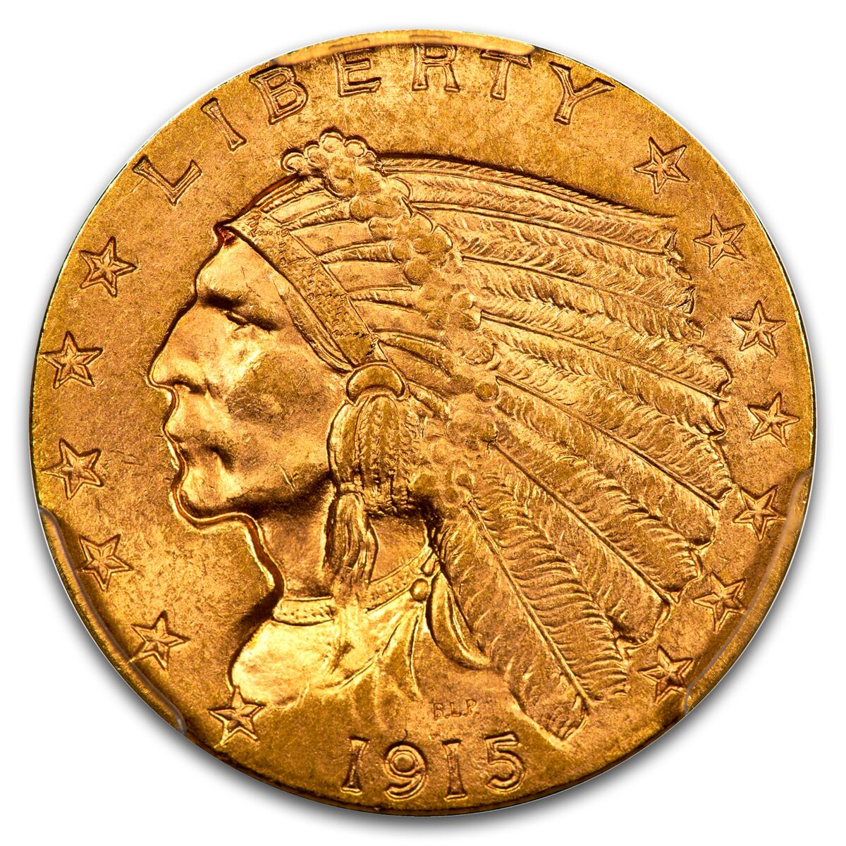 1915 $2.50 Indian Gold Quarter Eagle MS-64 PCGS CAC