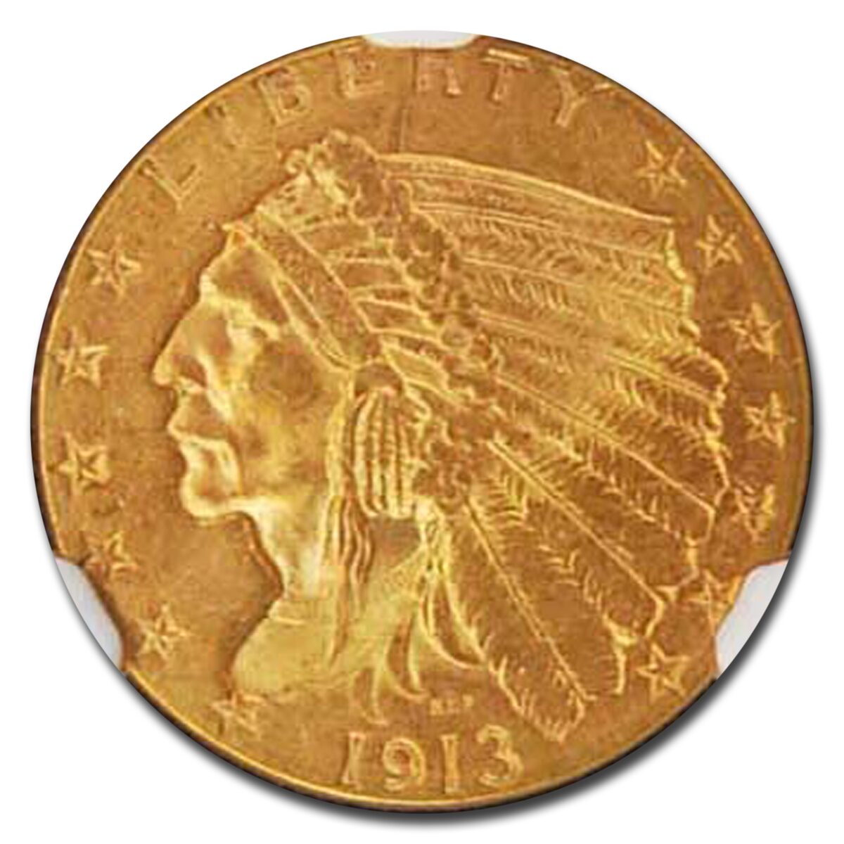 1913 $2.50 Indian Gold Quarter Eagle MS-64 NGC