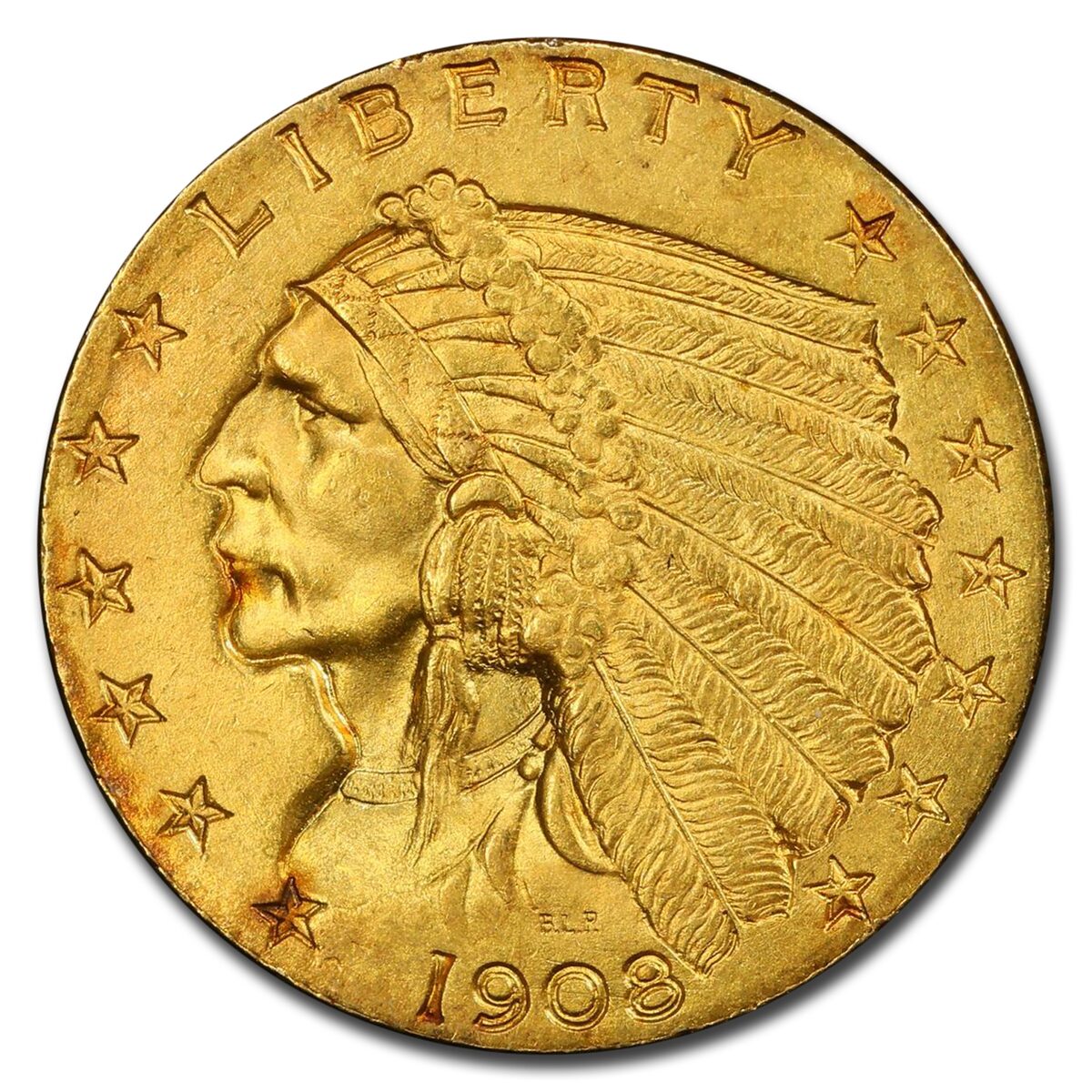 1908 $2.50 Indian Gold Quarter Eagle MS-65 PCGS