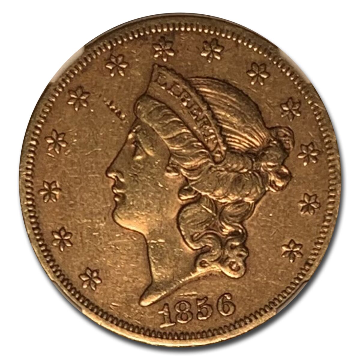 1856-S $20 Liberty Gold Double Eagle AU-53 NGC