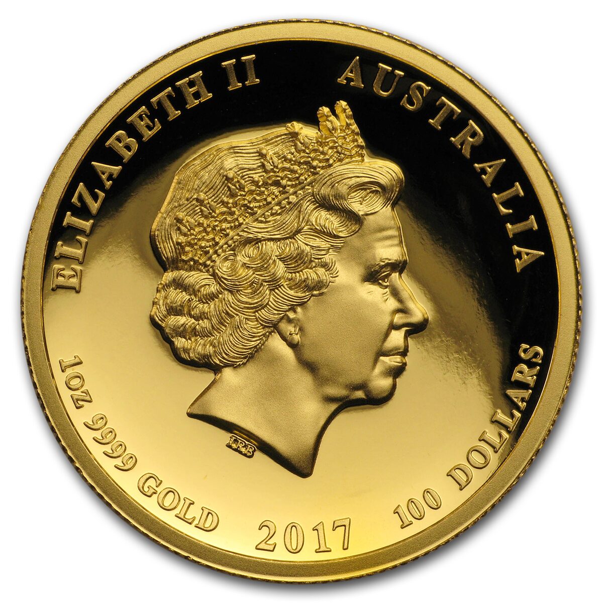 2017 Australia 1 oz Gold Lunar Rooster Proof (HR, Box & COA)
