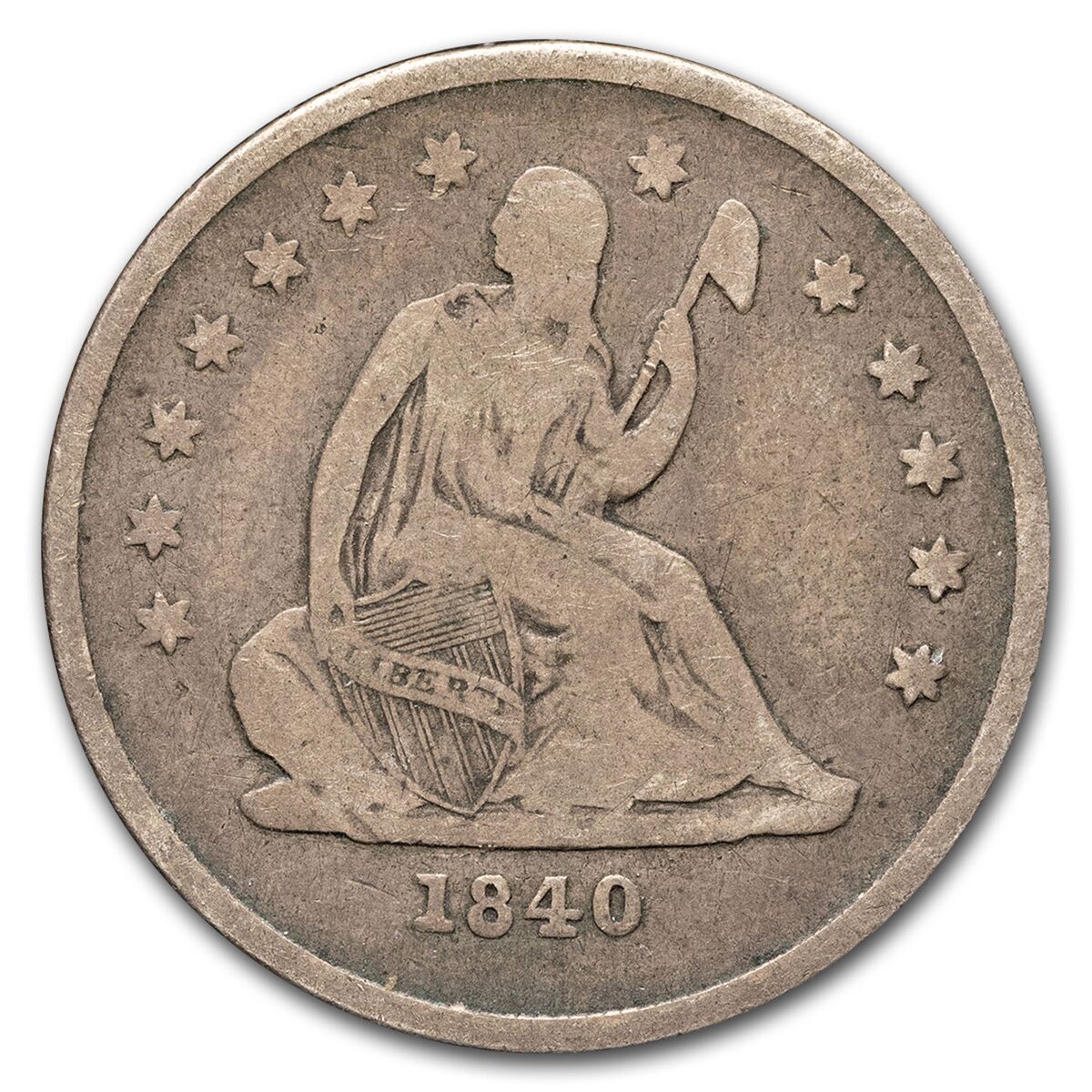 1840-O Liberty Seated Quarter No Drapery Fine