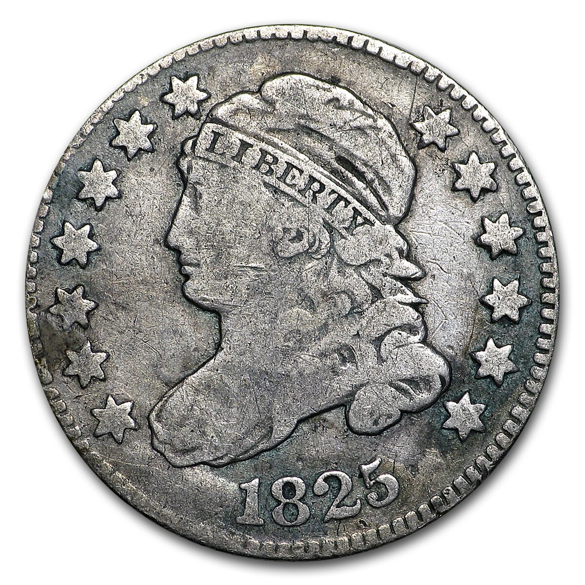 1825 Capped Bust Dime Fine