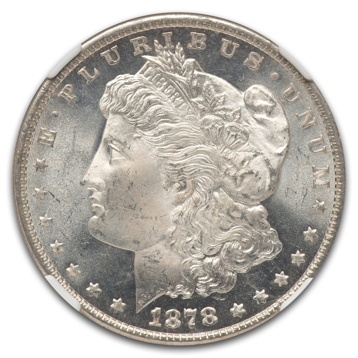 1878 Morgan Dollar 7 TF Rev of 79 MS-65 NGC