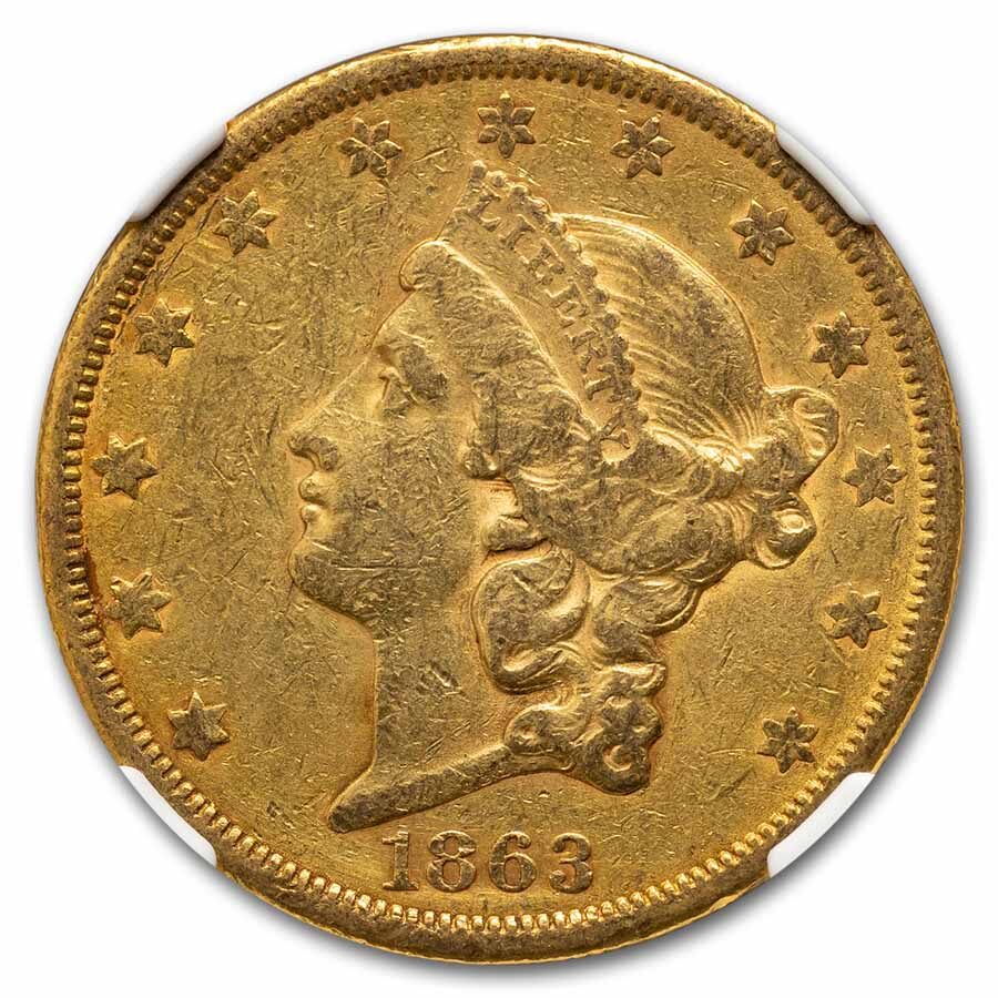 1863-S $20 Liberty Gold Double Eagle XF-40 NGC