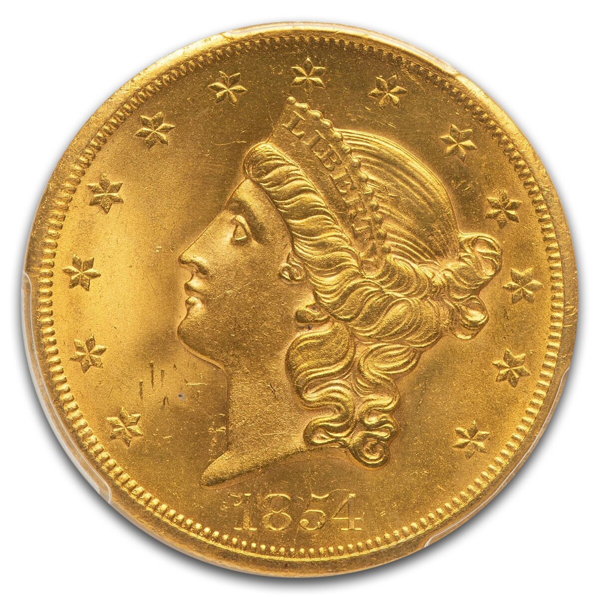 1854-S $20 Liberty Gold Double Eagle MS-62 PCGS