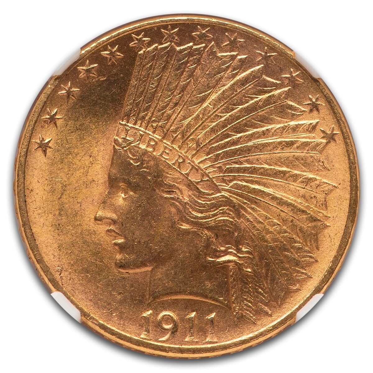 1911 $10 Indian Gold Eagle MS-64 NGC