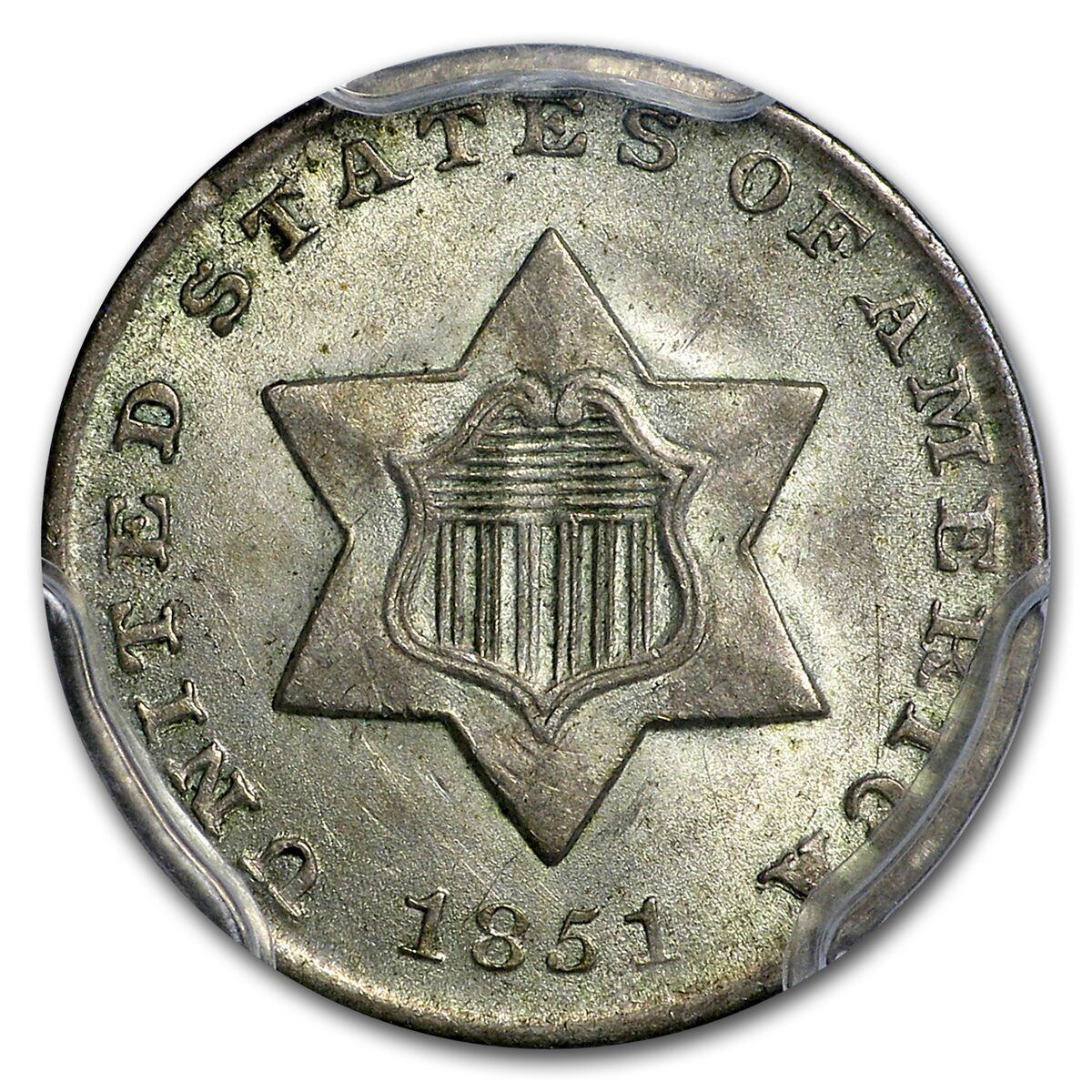 1851 Three Cent Silver MS-63 PCGS