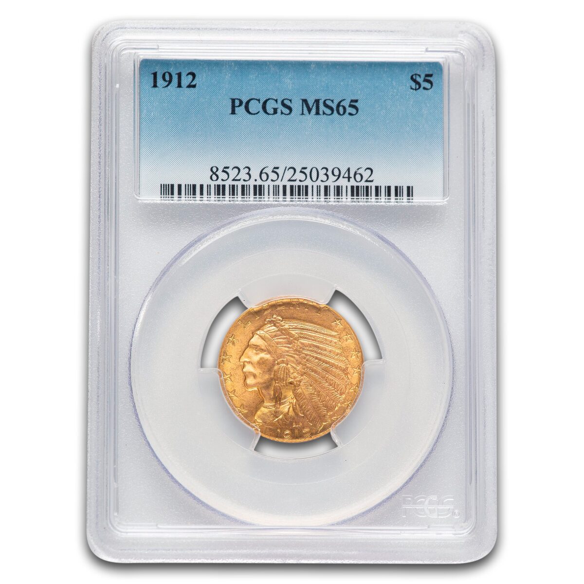 1912 $5 Indian Gold Eagle MS-65 PCGS