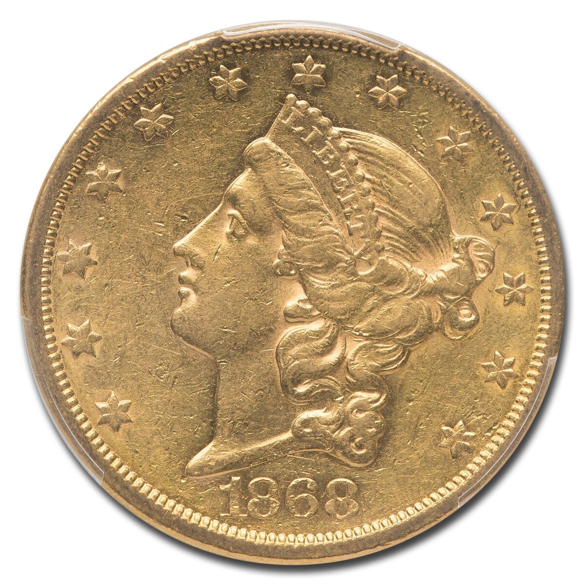 1868-S $20 Liberty Gold Double Eagle AU-55 PCGS