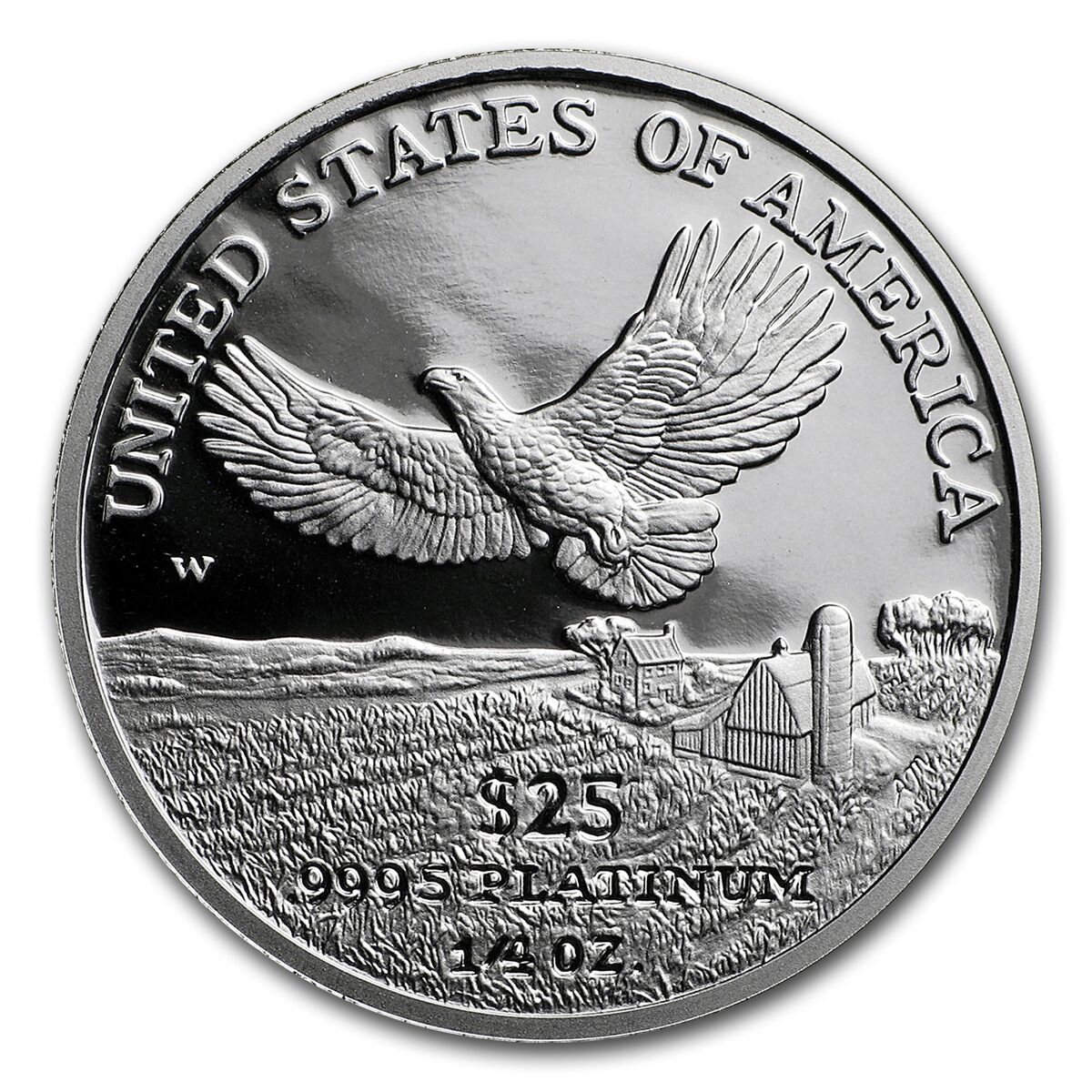 2000-W 1/4 oz Proof American Platinum Eagle (w/Box & COA)