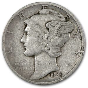 1935-D Mercury Dime Good/VF