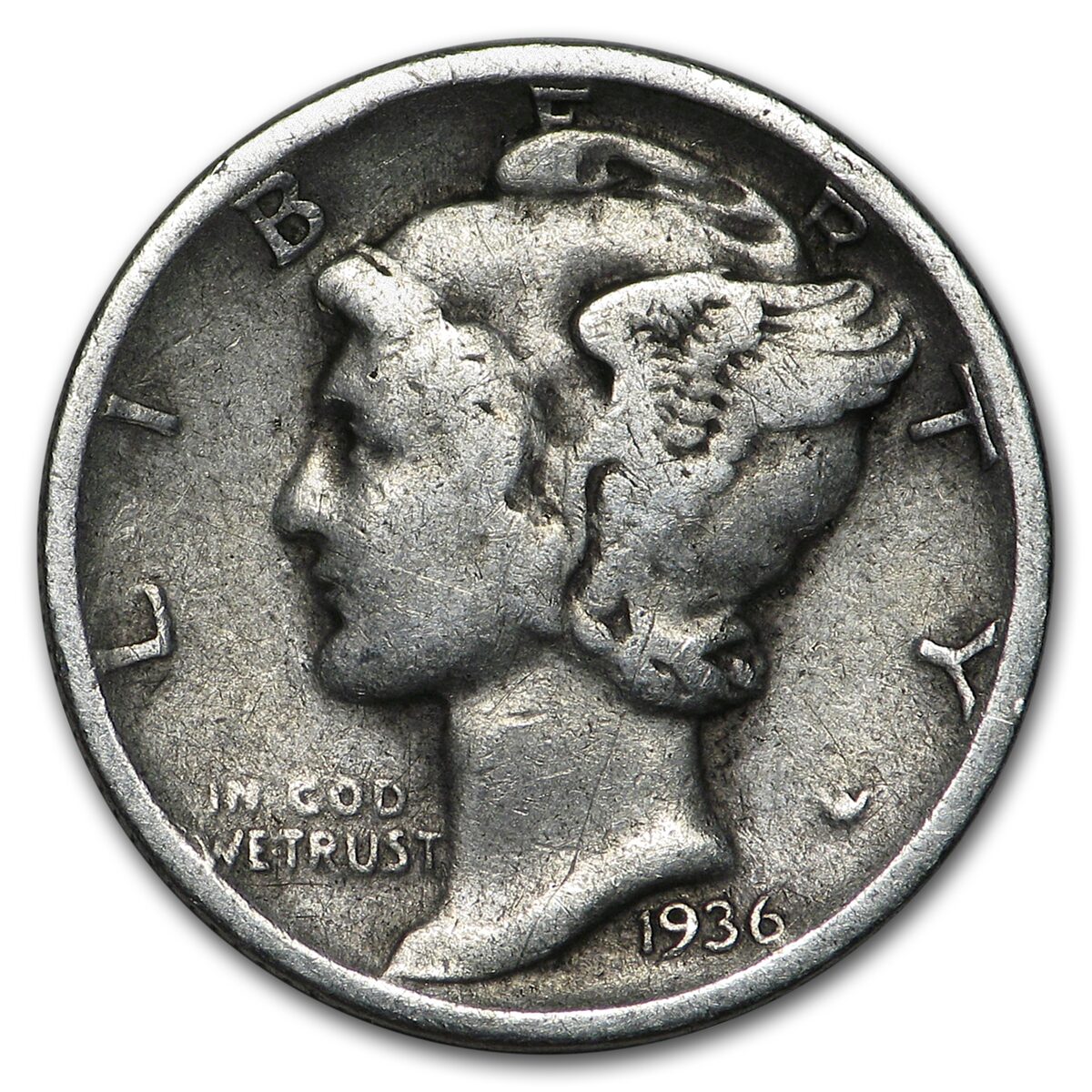 1936-D Mercury Dime Good/VF