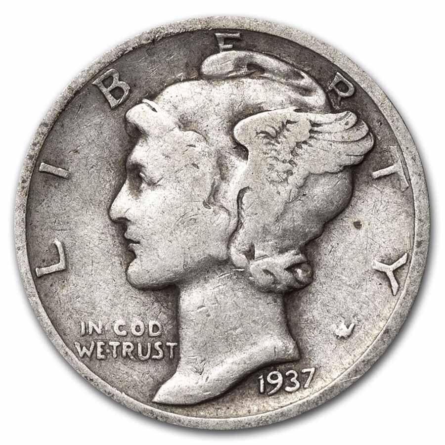 1937-S Mercury Dime Good/VF