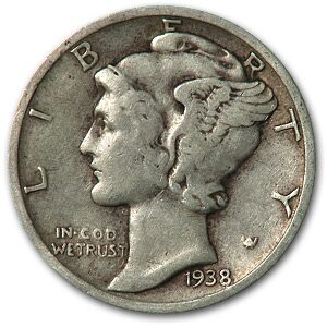 1938-S Mercury Dime Good/VF