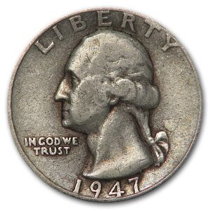 1947 Washington Quarter Good/XF