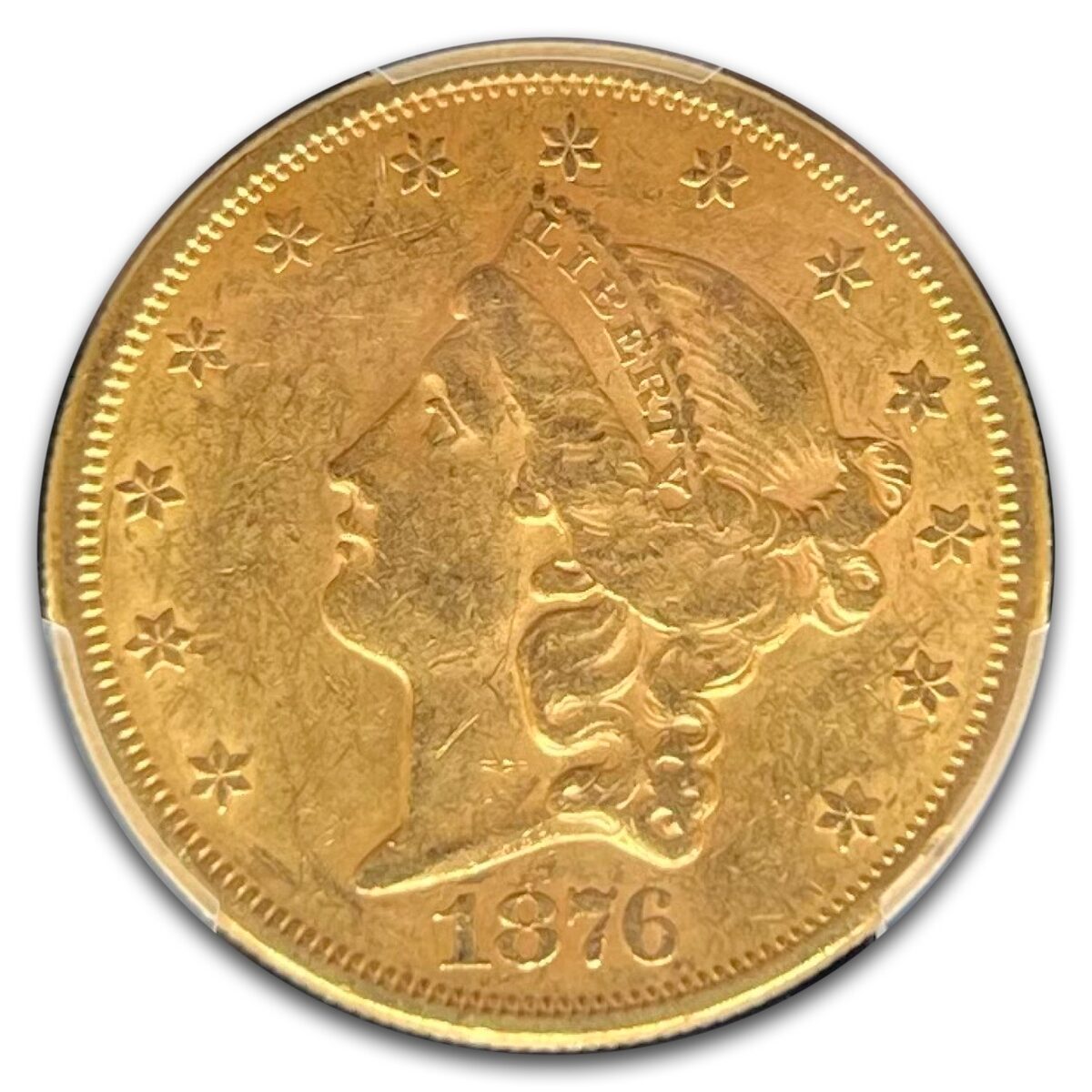 1876-S $20 Liberty Gold Double Eagle AU-58 PCGS