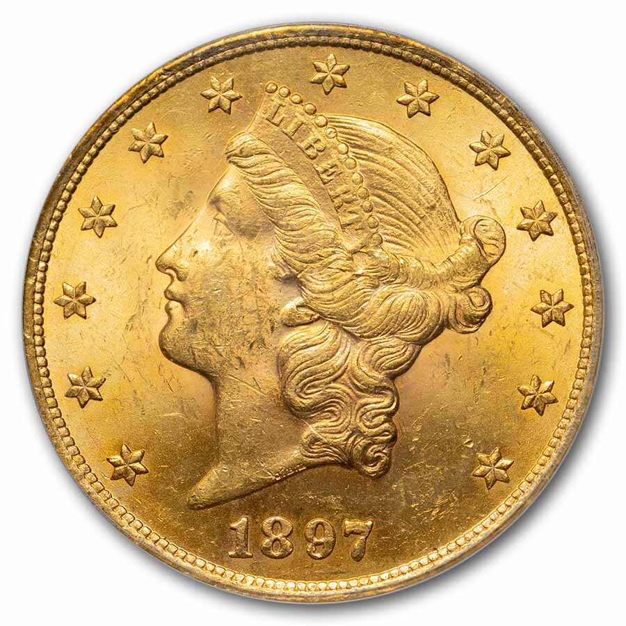 1897 $20 Liberty Gold Double Eagle MS-62 PCGS