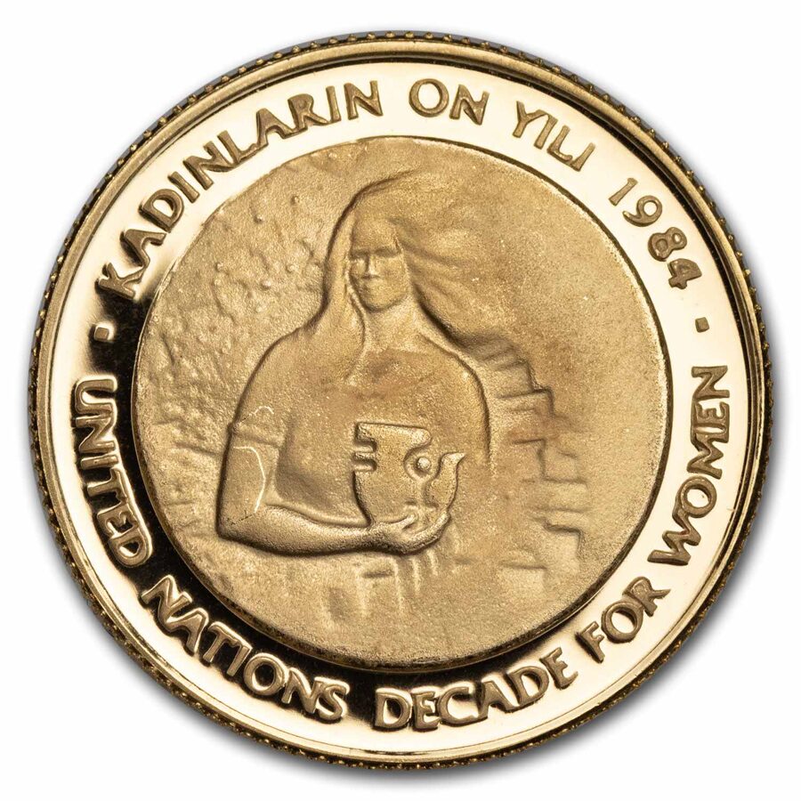 1984 Turkey Gold 50,000 Lira Decade for Women Proof