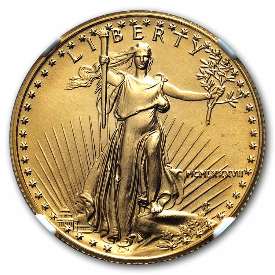 1987 1/2 oz American Gold Eagle MS-69 NGC