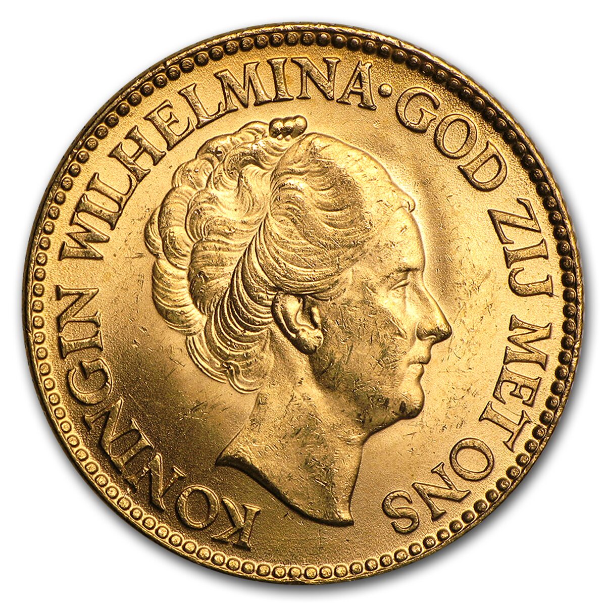 Netherlands Gold 10 Gulden (Random) BU