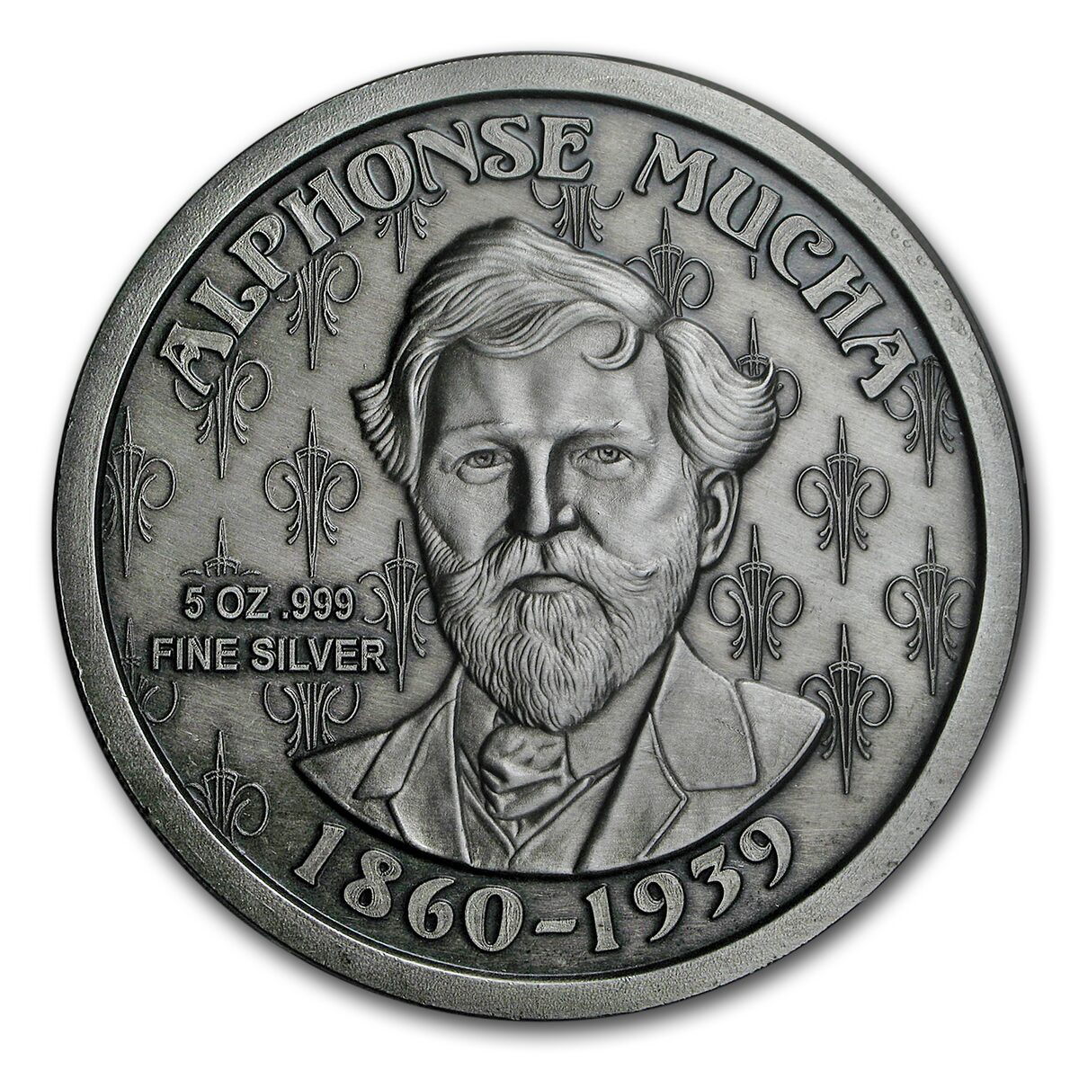 5 oz Silver Antique Round - Mucha Series (Dance)