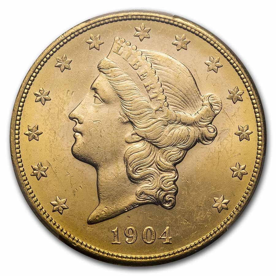 1904-S $20 Liberty Gold Double Eagle MS-63 PCGS