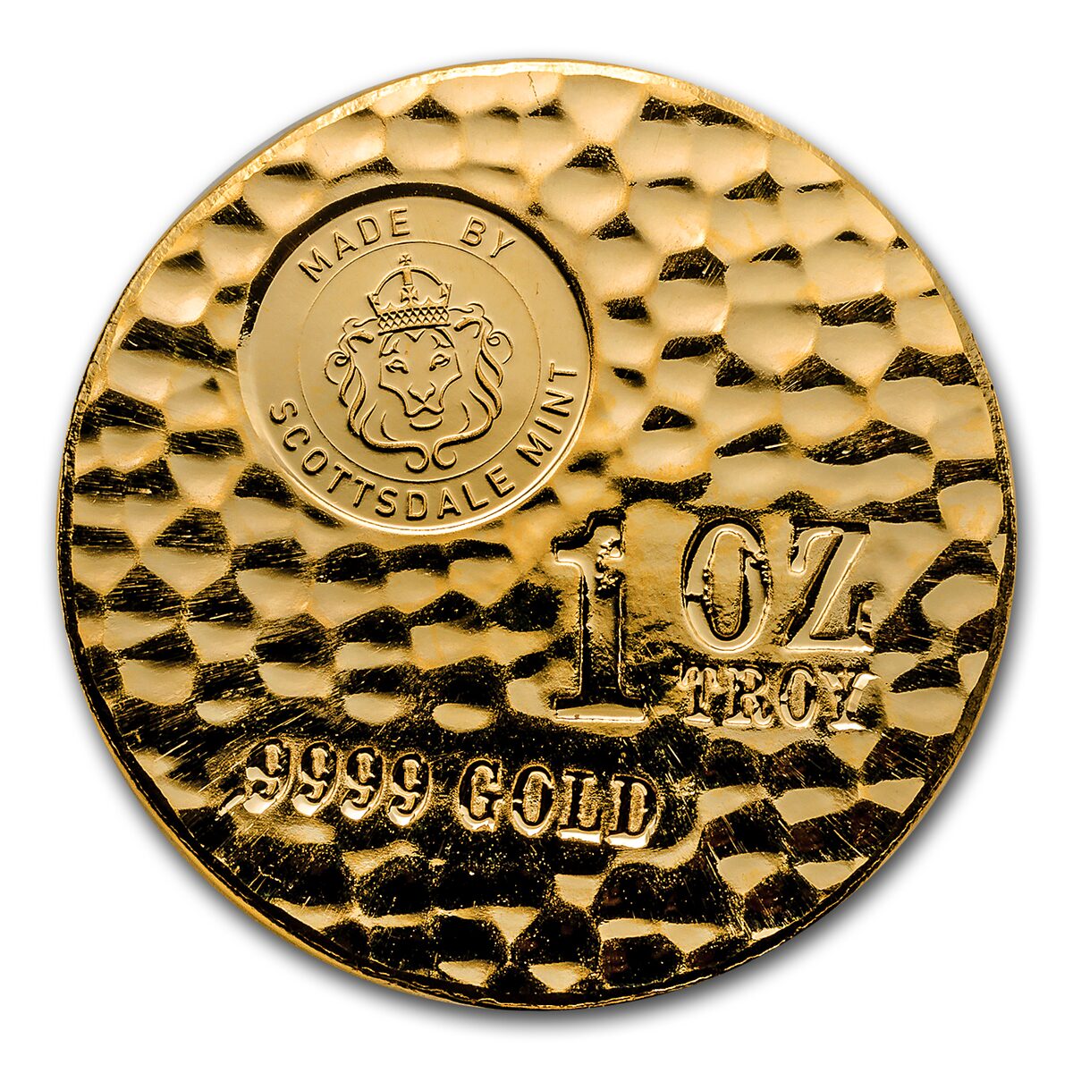 1 oz Gold Round - Scottsdale Tombstone Hammered Gold Piece