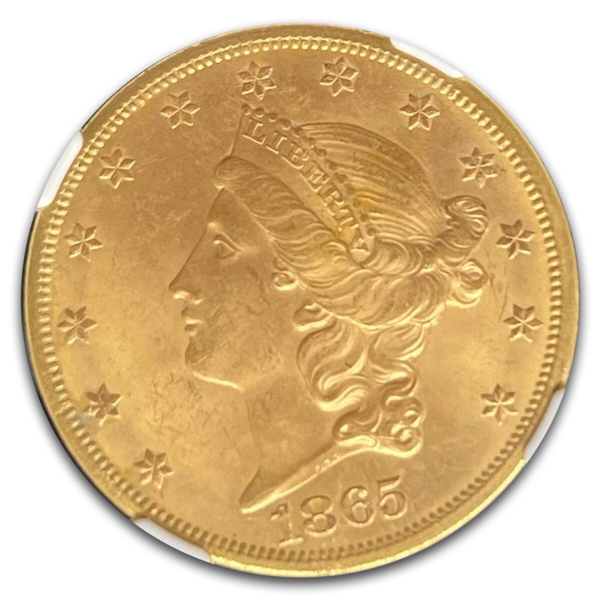 1865-S $20 Liberty Gold Double Eagle MS-64 NGC