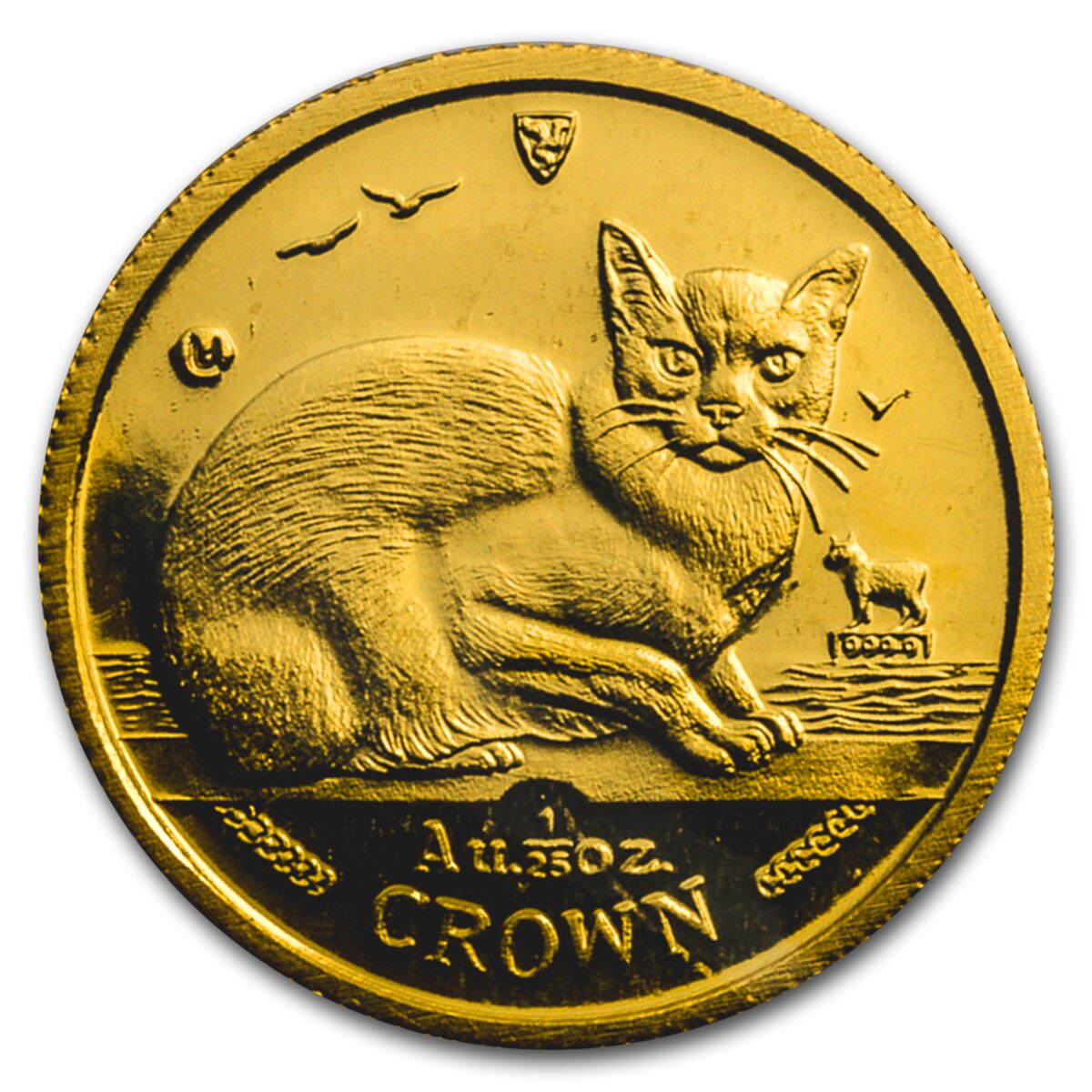 1996 Isle of Man 1/25 oz Gold Burmese Cat BU