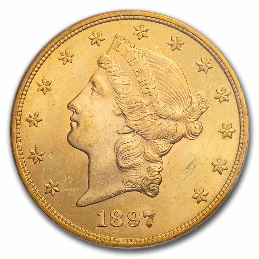 1897-S $20 Liberty Gold Double Eagle MS-64 PCGS
