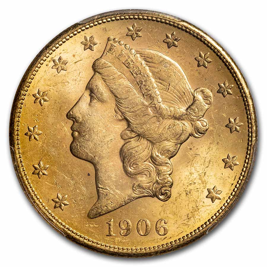 1906-S $20 Liberty Gold Double Eagle MS-63 PCGS