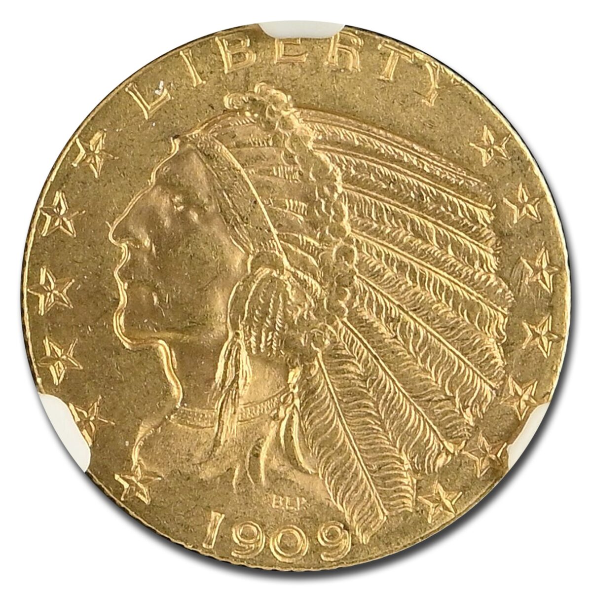 1909 $5 Indian Gold Half Eagle MS-63 NGC