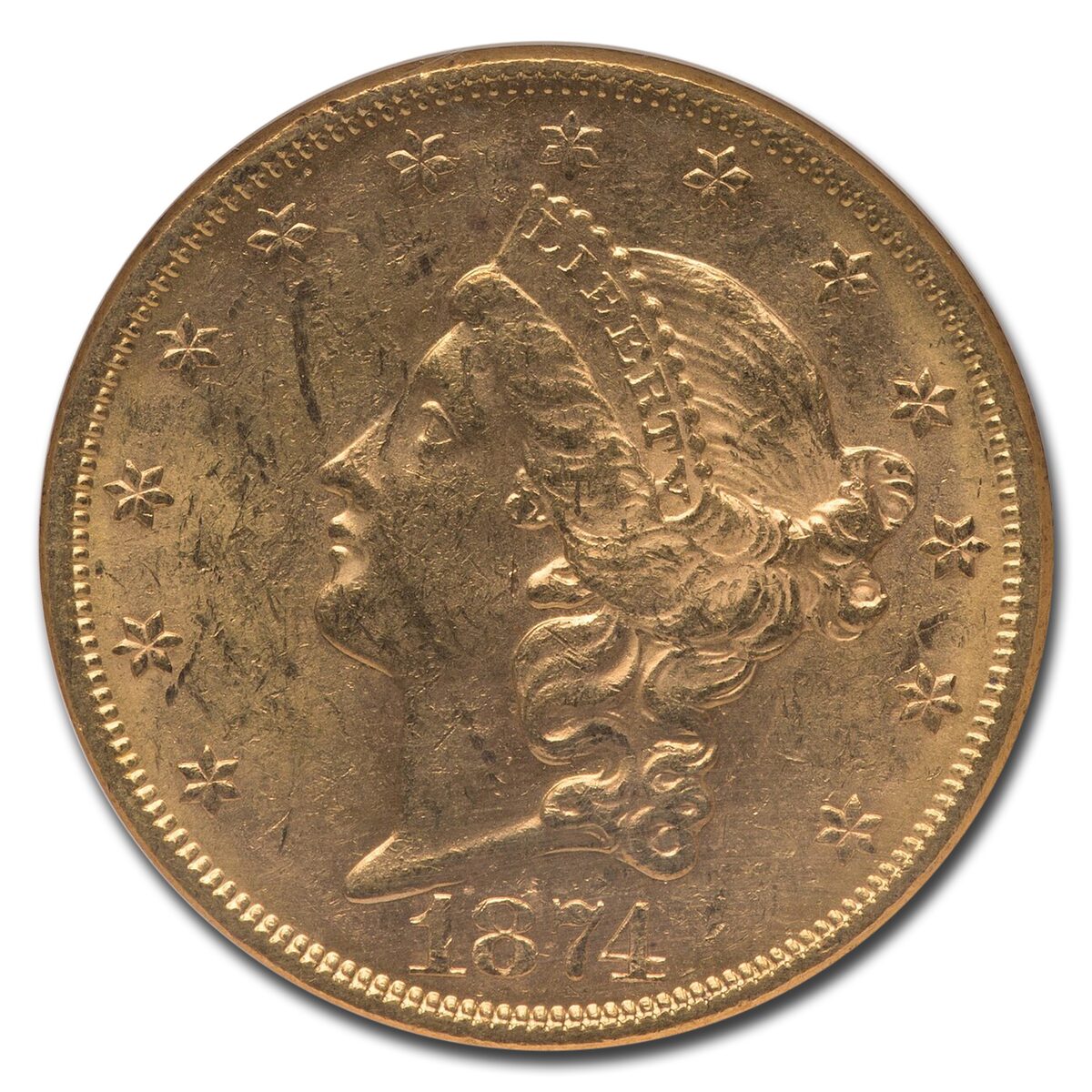 1874-S $20 Liberty Gold Double Eagle MS-61 NGC