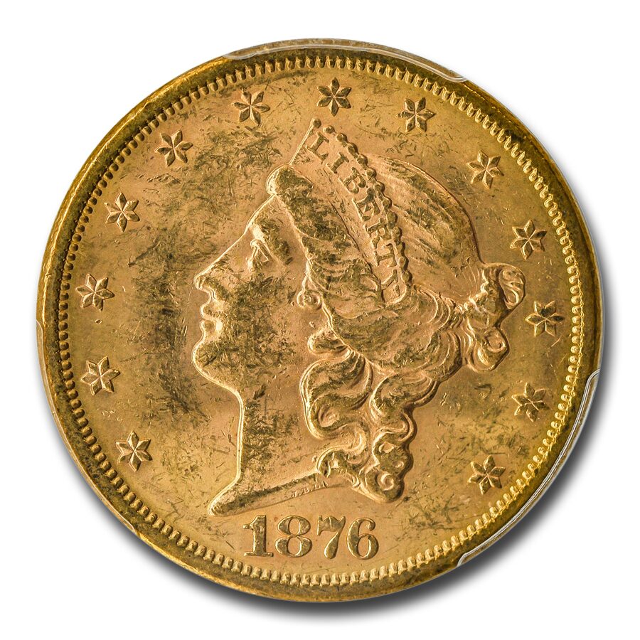 1876-S $20 Liberty Gold Double Eagle MS-62 PCGS CAC