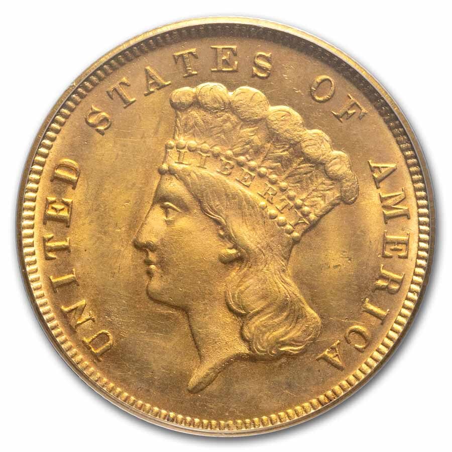 1874 $3 Gold Princess MS-64 PCGS