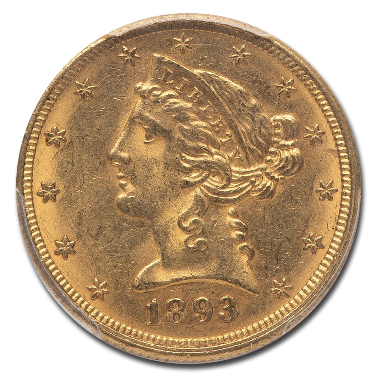 1893-O $5 Liberty Gold Half Eagle MS-62 PCGS