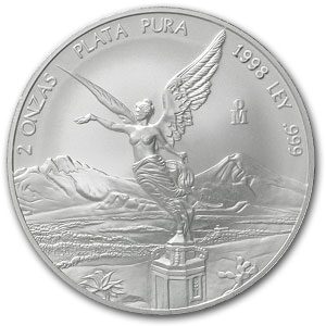 1998 Mexico 2 oz Silver Libertad BU