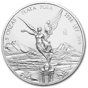 1998 Mexico 5 oz Silver Libertad BU