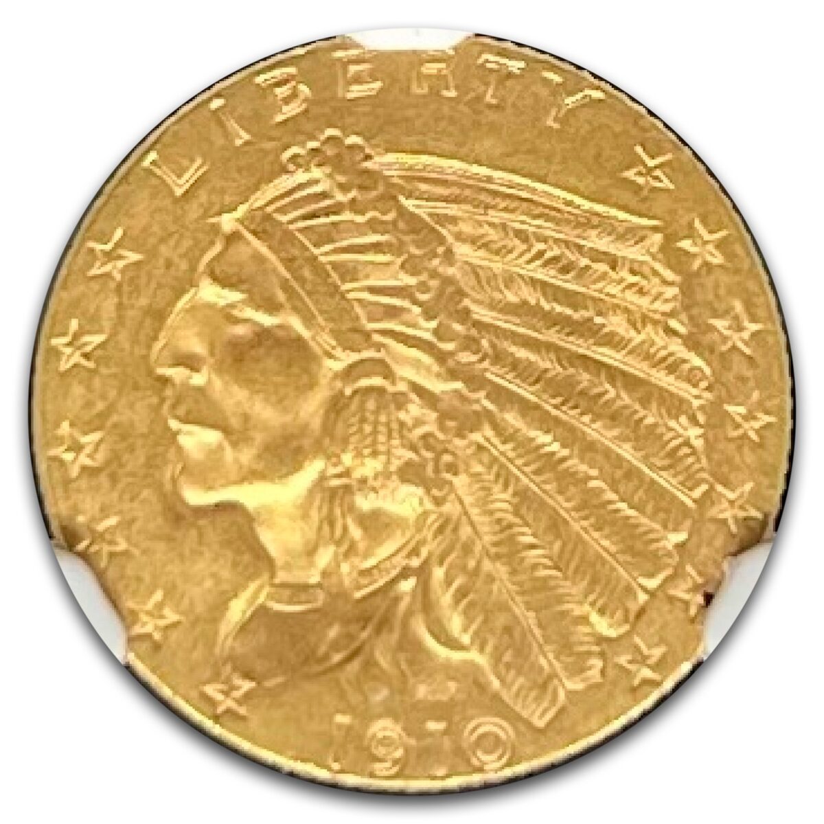 1910 $2.50 Indian Gold Quarter Eagle MS-62 NGC