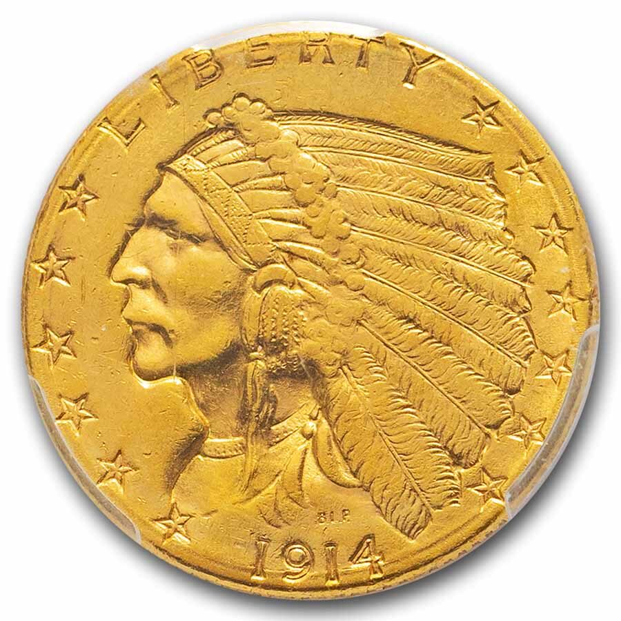 1914-D $2.50 Indian Gold Quarter Eagle MS-62 PCGS