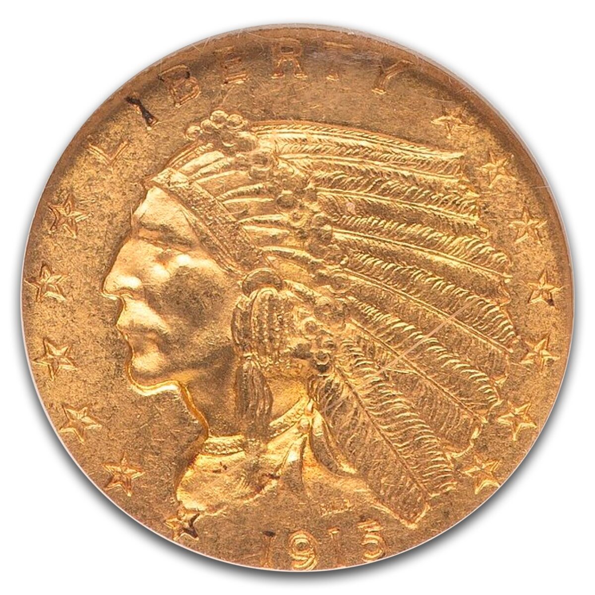 1915 $2.50 Indian Gold Quarter Eagle MS-62 NGC