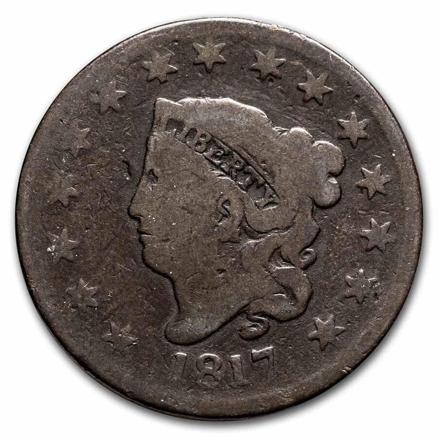 1817 Large Cent 15 Stars Good