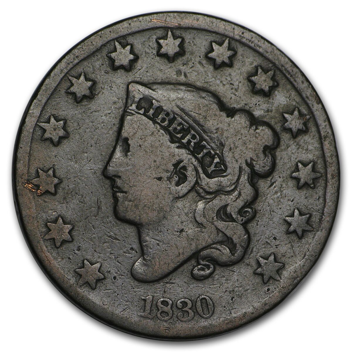 1830 Large Cent Lg Letters Good