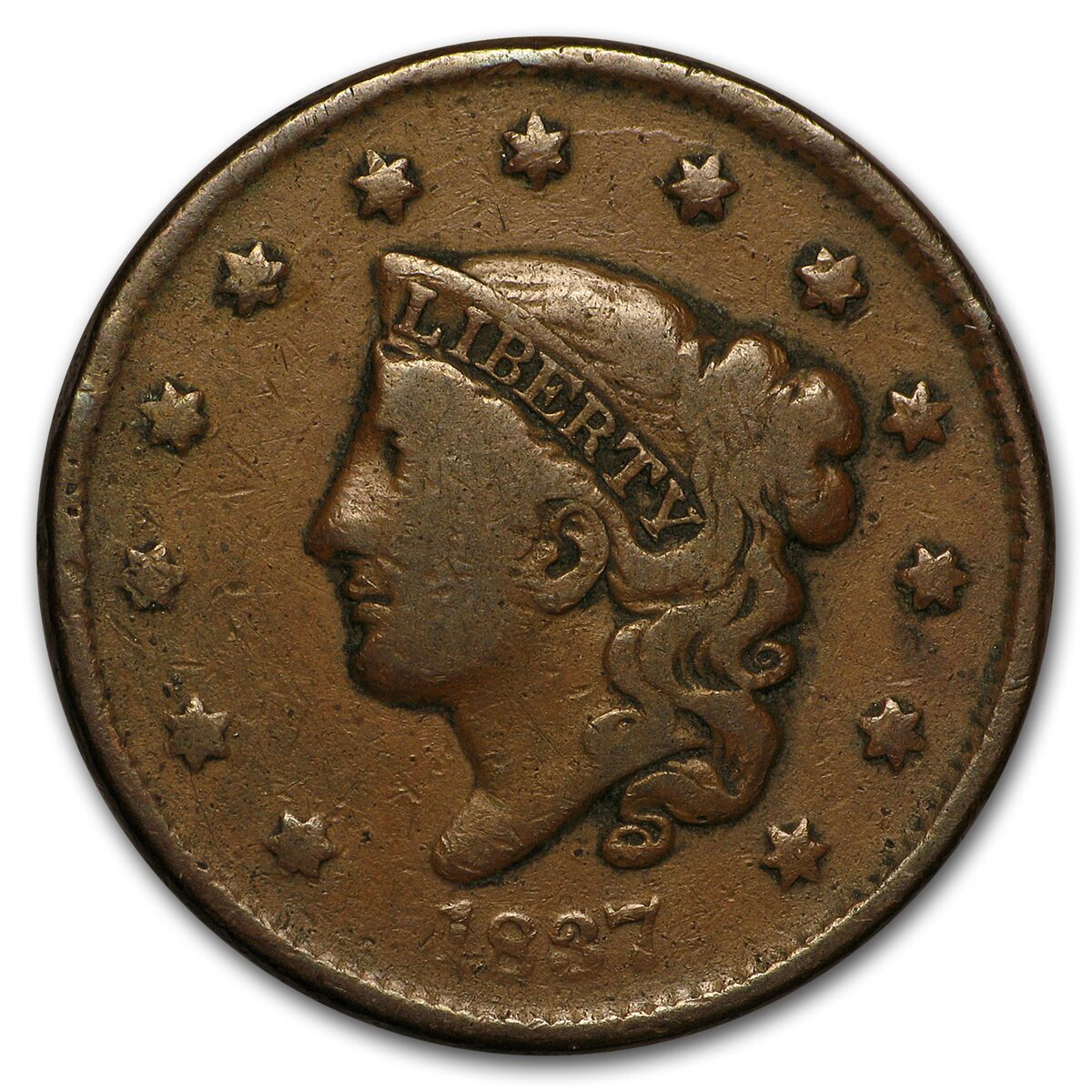1837 Large Cent VG