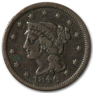 1846 Large Cent Small Date Fine