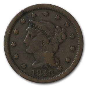 1846 Large Cent Sm Date VF